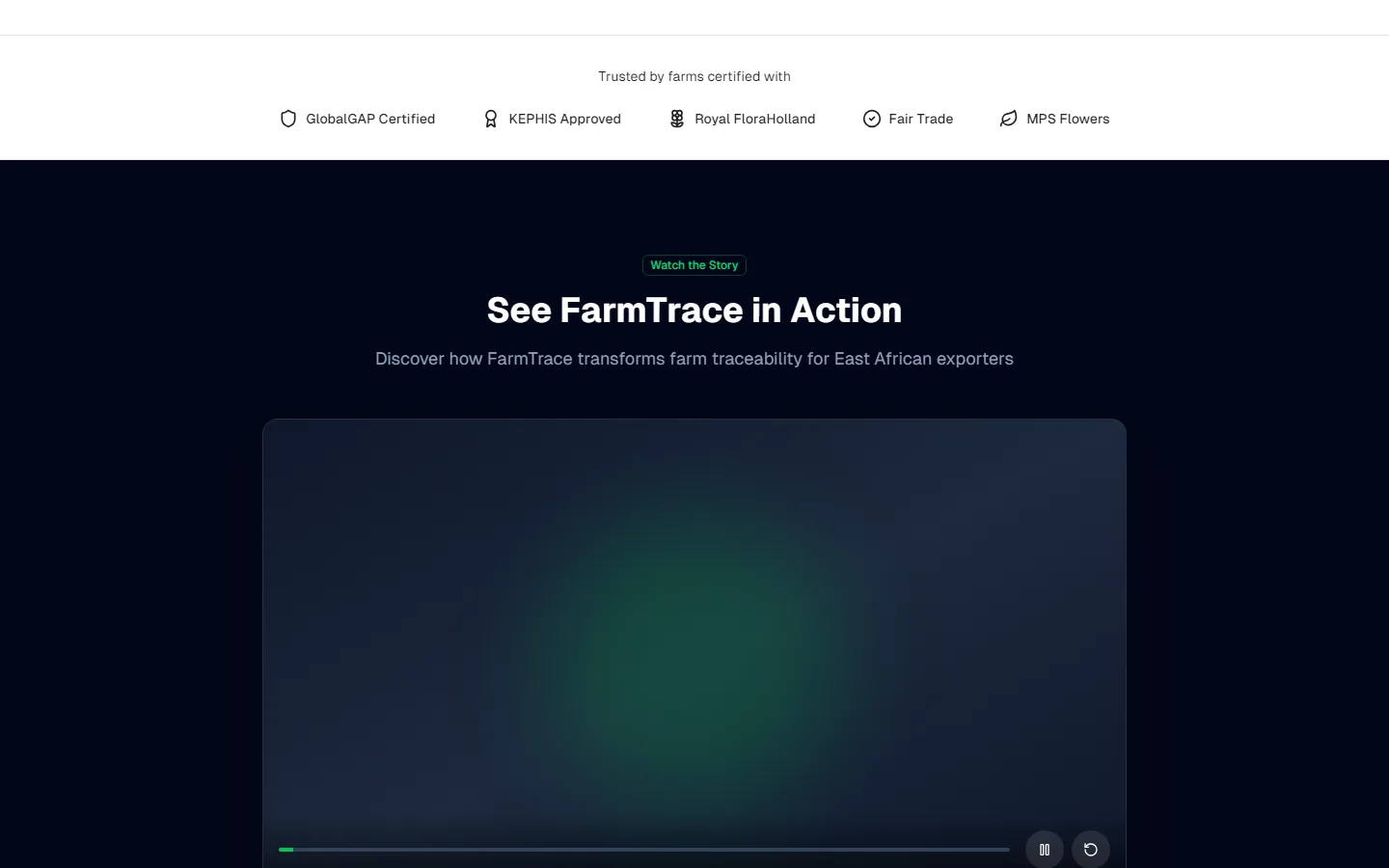 FarmTrace in action: trust and product showcase
